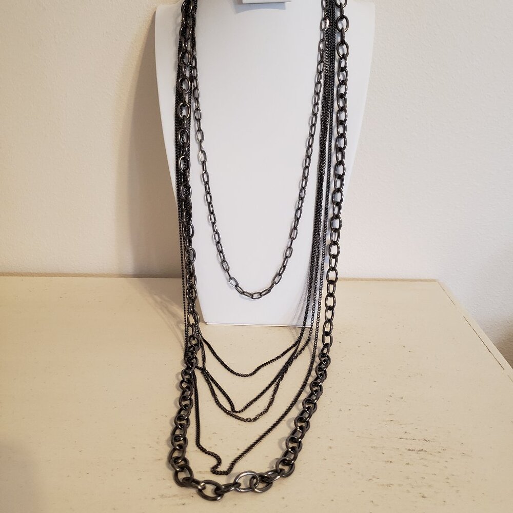 Long Gunmetal Necklace